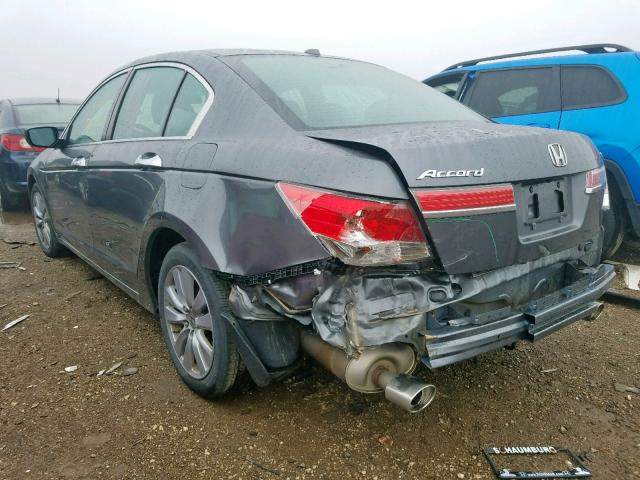 1HGCP3F82BA016772 - 2011 HONDA ACCORD EXL GRAY photo 3