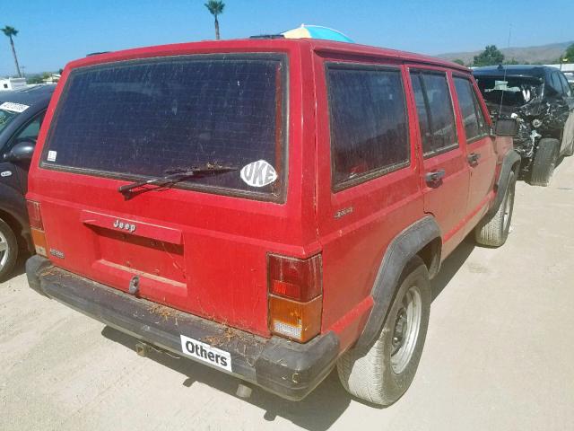 1J4FJ28S9TL226429 - 1996 JEEP CHEROKEE S RED photo 4