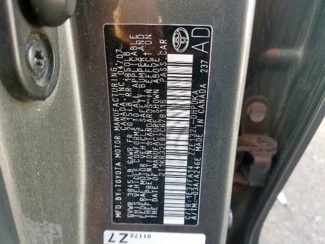 2T1KR32E87C678116 - 2007 TOYOTA MATRIX 灰色 照片 10