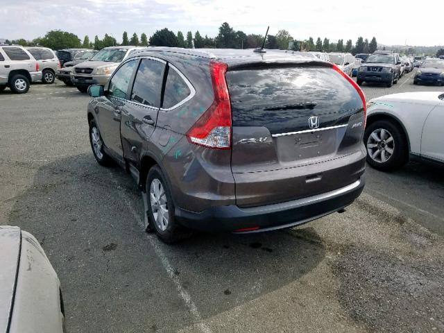 2HKRM4H75EH651932 - 2014 HONDA CR-V EXL GRAY photo 3