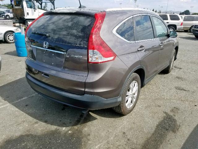 2HKRM4H75EH651932 - 2014 HONDA CR-V EXL GRAY photo 4