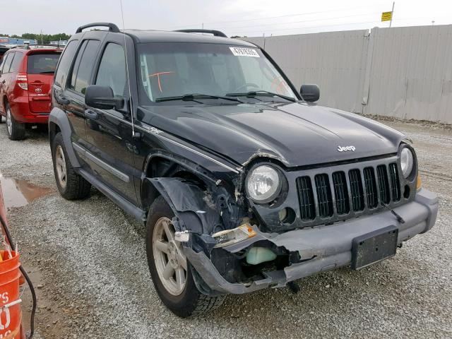 1J4GL48595W610393 - 2005 JEEP LIBERTY SP BLACK photo 1