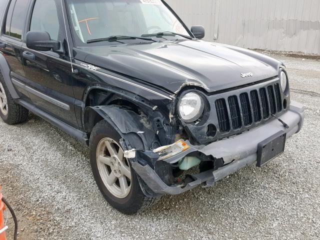 1J4GL48595W610393 - 2005 JEEP LIBERTY SP BLACK photo 9