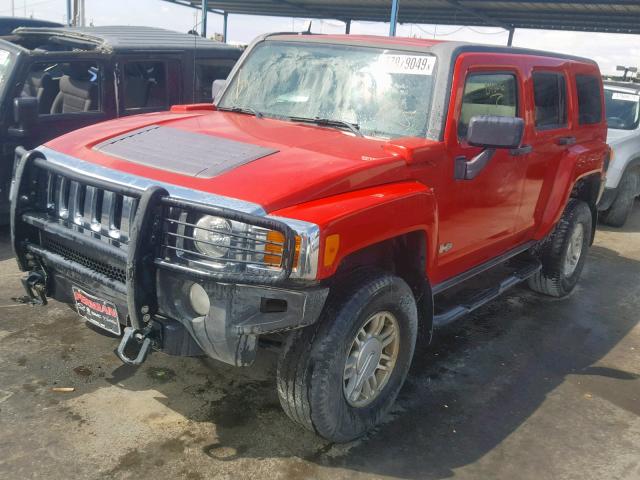 5GTDN13E978210603 - 2007 HUMMER H3 RED photo 2