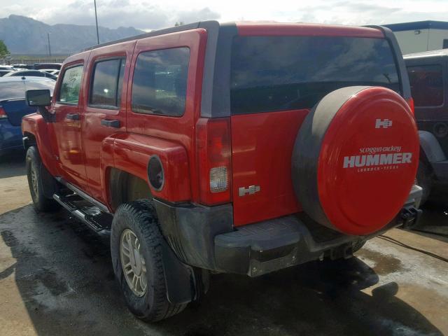 5GTDN13E978210603 - 2007 HUMMER H3 RED photo 3