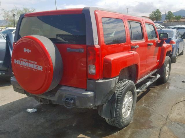 5GTDN13E978210603 - 2007 HUMMER H3 RED photo 4