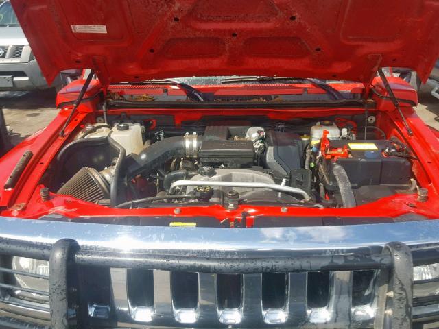 5GTDN13E978210603 - 2007 HUMMER H3 RED photo 7