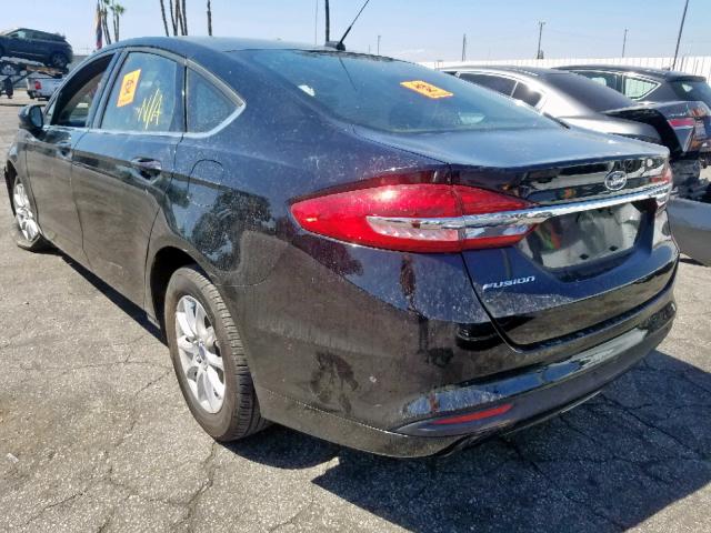 3FA6P0G72HR343662 - 2017 FORD FUSION S BLACK photo 3