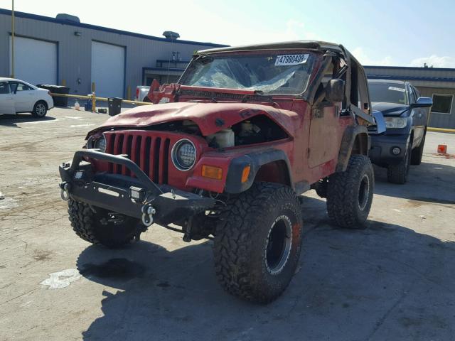 1J4FA49S24P751174 - 2004 JEEP WRANGLER / RED photo 2