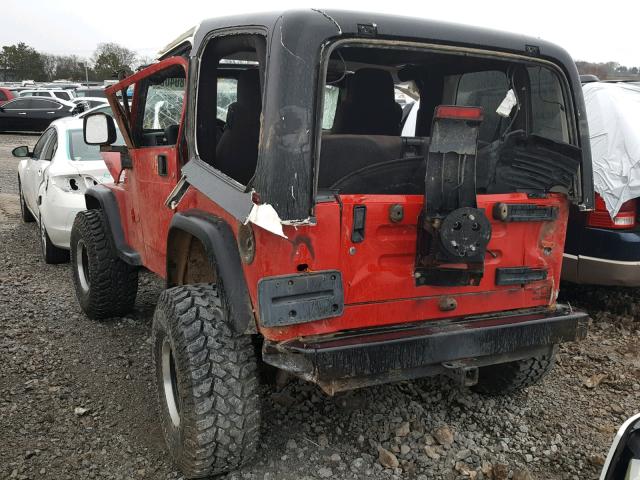 1J4FA49S24P751174 - 2004 JEEP WRANGLER / RED photo 3