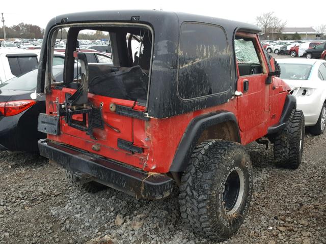 1J4FA49S24P751174 - 2004 JEEP WRANGLER / RED photo 4