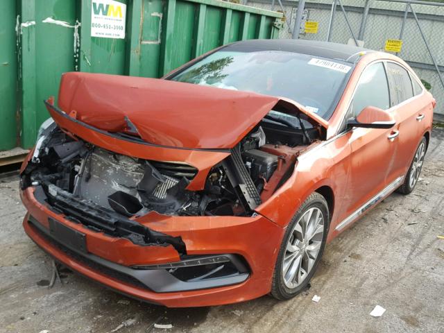 5NPE34AB8FH229932 - 2015 HYUNDAI SONATA SPO ORANGE photo 2