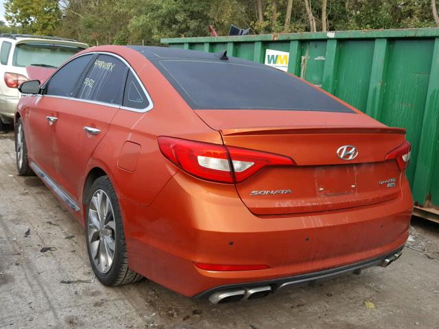 5NPE34AB8FH229932 - 2015 HYUNDAI SONATA SPO ORANGE photo 3