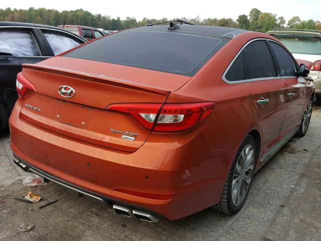 5NPE34AB8FH229932 - 2015 HYUNDAI SONATA SPO ORANGE photo 4