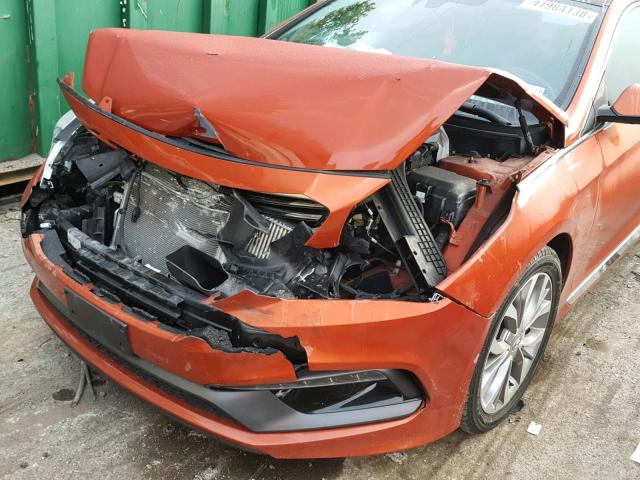 5NPE34AB8FH229932 - 2015 HYUNDAI SONATA SPO ORANGE photo 9