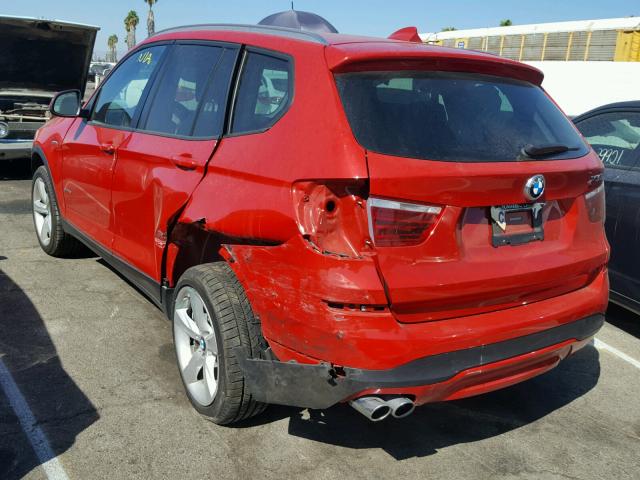 5UXWZ7C39H0X42311 - 2017 BMW X3 SDRIVE2 RED photo 3
