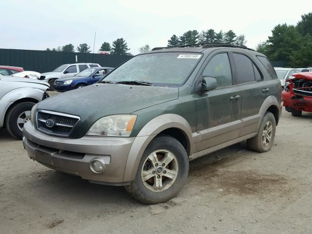 KNDJC733X45181613 - 2004 KIA SORENTO EX GREEN photo 2