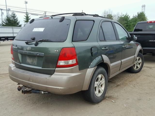 KNDJC733X45181613 - 2004 KIA SORENTO EX GREEN photo 4