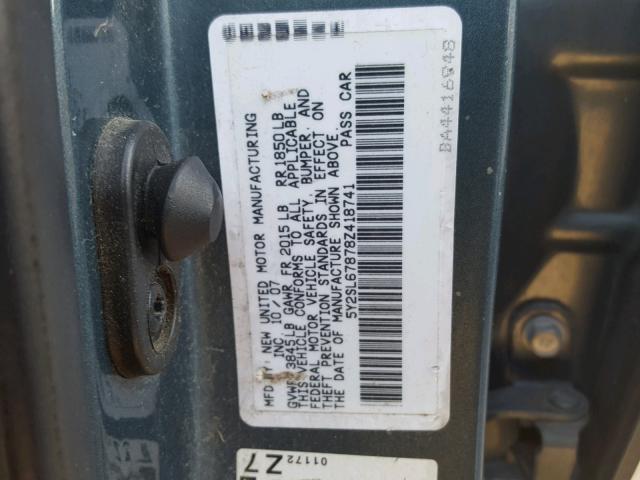 5Y2SL67878Z418741 - 2008 PONTIAC VIBE BLUE photo 10