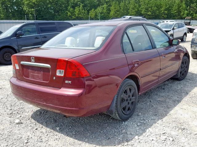 2HGES25793H577404 - 2003 HONDA CIVIC EX RED photo 4