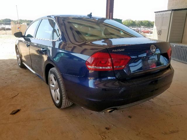 1VWBP7A37CC090110 - 2012 VOLKSWAGEN PASSAT SE BLUE photo 3