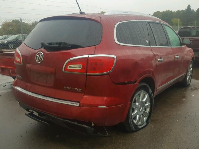 5GAKVDKD9DJ144889 - 2013 BUICK ENCLAVE RED photo 4