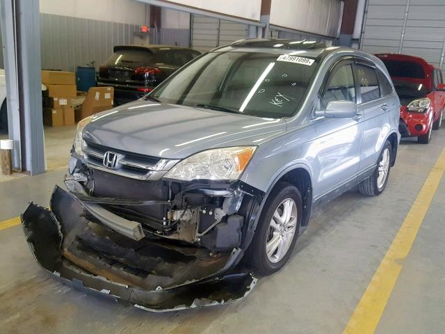 5J6RE3H70BL040229 - 2011 HONDA CR-V EXL BLUE photo 2