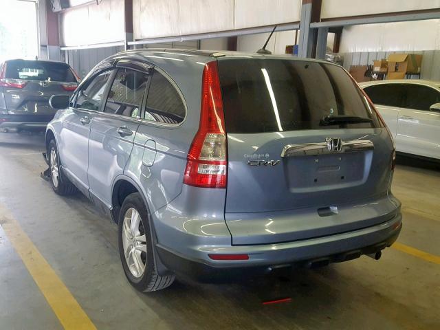 5J6RE3H70BL040229 - 2011 HONDA CR-V EXL BLUE photo 3