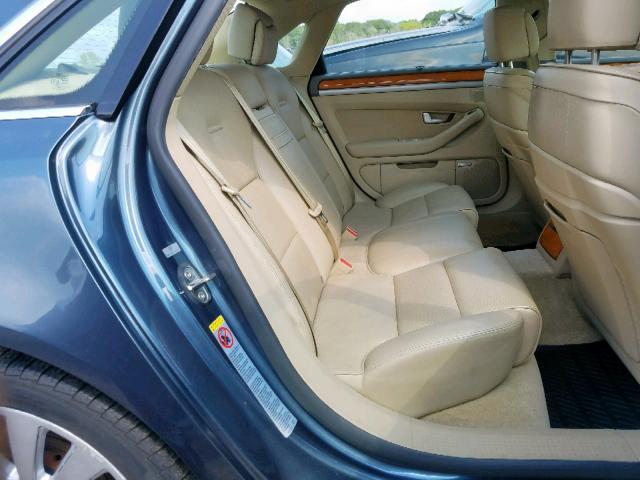 WAULV44E57N009945 - 2007 AUDI A8 4.2 QUA BLUE photo 6