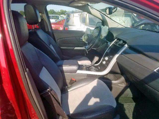 2FMDK3J99EBB55352 - 2014 FORD EDGE SEL RED photo 5