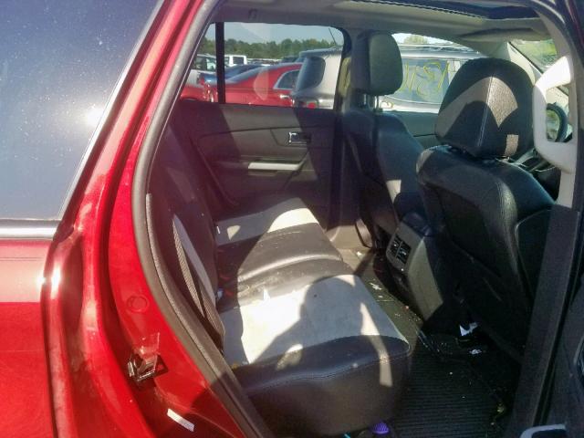 2FMDK3J99EBB55352 - 2014 FORD EDGE SEL RED photo 6