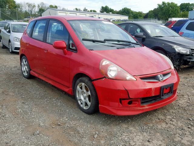 JHMGD37627S012775 - 2007 HONDA FIT S RED photo 1