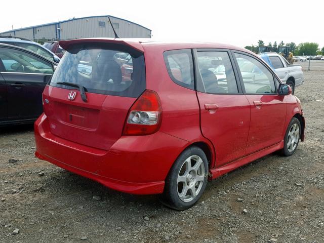 JHMGD37627S012775 - 2007 HONDA FIT S 红色 照片 4
