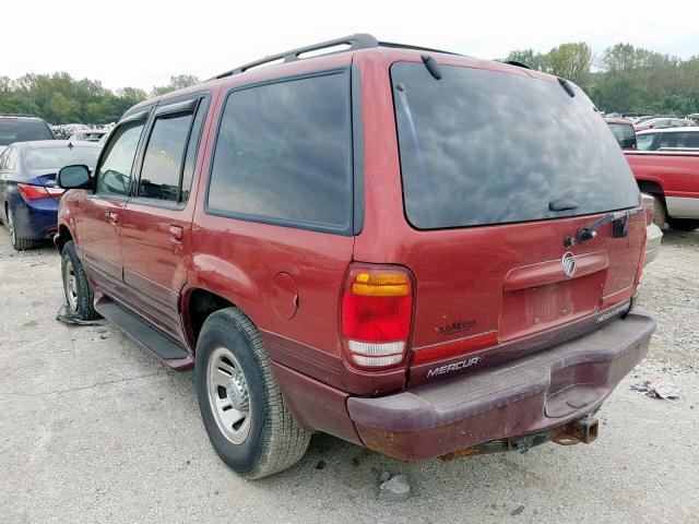 4M2ZU86P3YUJ01255 - 2000 MERCURY MOUNTAINEE RED photo 3