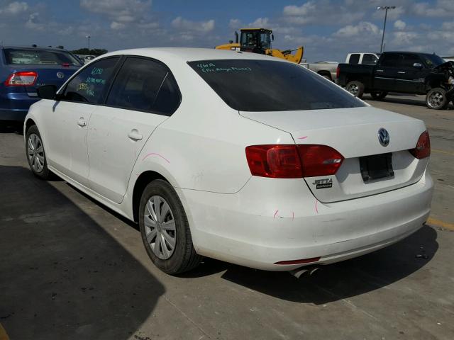 3VW2K7AJXDM307338 - 2013 VOLKSWAGEN JETTA BASE WHITE photo 3