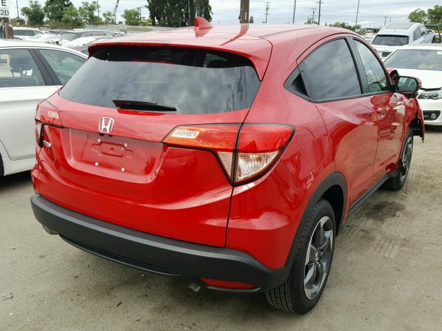 3CZRU5H55JG704520 - 2018 HONDA HR-V EX RED photo 4