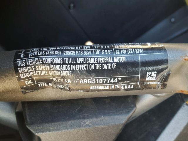 57XAASFA9G5107744 - 2016 POLARIS SLINGSHOT CHARCOAL photo 10