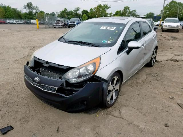 KNADN5A33D6208771 - 2013 KIA RIO EX SILVER photo 2