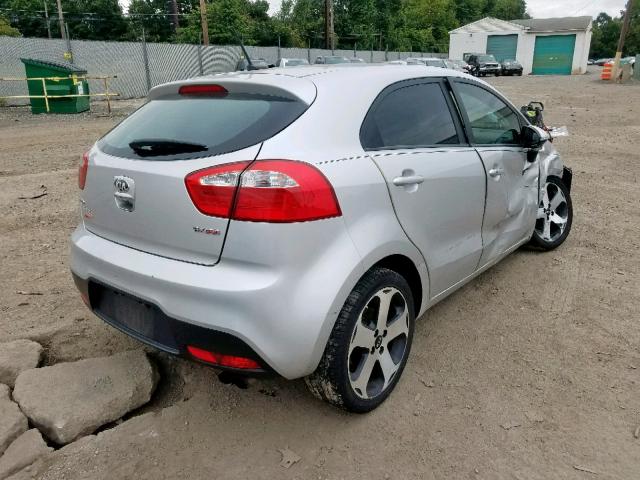 KNADN5A33D6208771 - 2013 KIA RIO EX SILVER photo 4