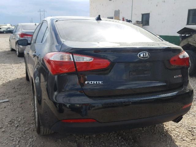 KNAFX4A80E5184011 - 2014 KIA FORTE EX BLACK photo 3