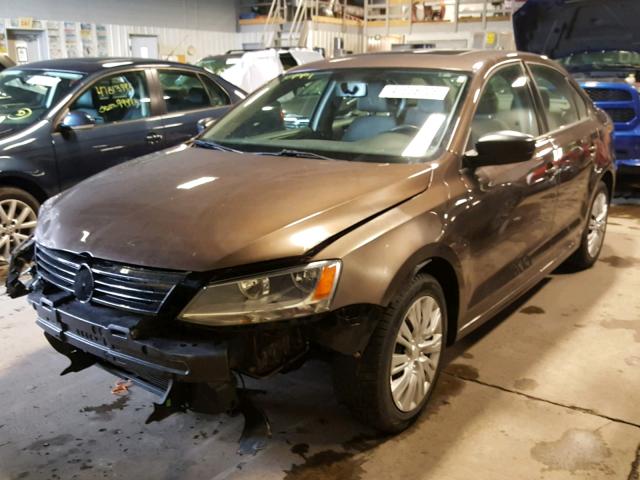 3VW2K7AJ6CM345602 - 2012 VOLKSWAGEN JETTA BASE Շագանակագույն լուսանկար 2