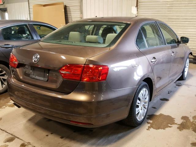 3VW2K7AJ6CM345602 - 2012 VOLKSWAGEN JETTA BASE Շագանակագույն լուսանկար 4