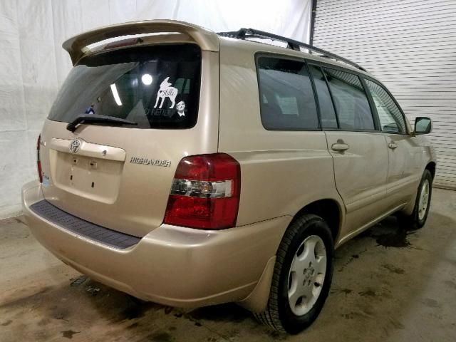 JTEEP21A540044033 - 2004 TOYOTA HIGHLANDER GOLD photo 4