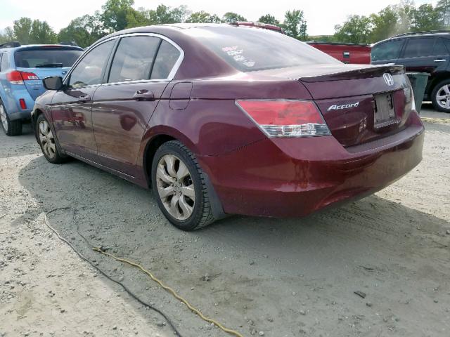 1HGCP268X9A083513 - 2009 HONDA ACCORD EXL BURGUNDY photo 3