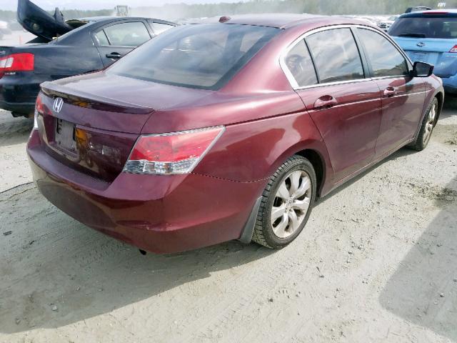 1HGCP268X9A083513 - 2009 HONDA ACCORD EXL BURGUNDY photo 4