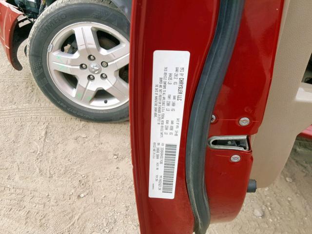 1B3HB48A49D174386 - 2009 DODGE CALIBER SX RED photo 10