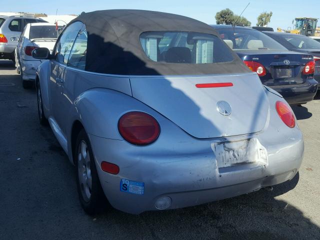 3VWCK21Y83M325209 - 2003 VOLKSWAGEN NEW BEETLE SILVER photo 3