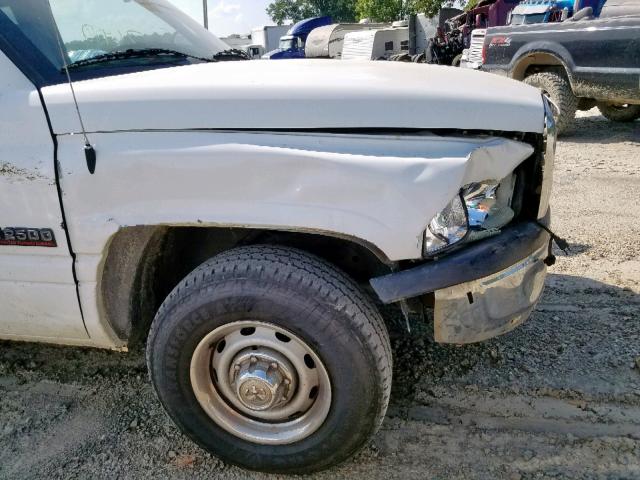 3B7KC23671G806071 - 2001 DODGE RAM 2500 WHITE photo 9