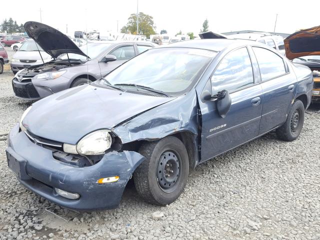 1B3ES46CX1D156406 - 2001 DODGE NEON SE BLUE photo 2