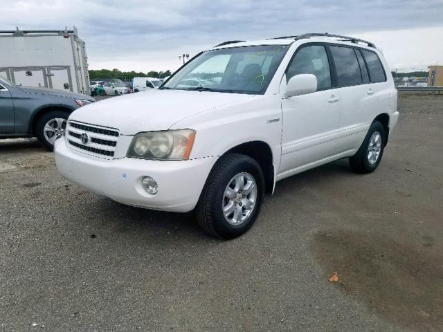 JTEHF21A930137507 - 2003 TOYOTA HIGHLANDER WHITE photo 2